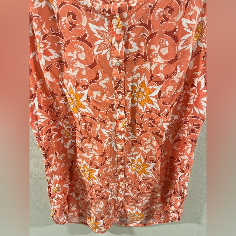 LOFT Floral Sleeveless Button-Down Blouse- size small - Picture 2 of 7